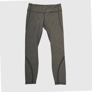 Lululemon Women's On Track Tight Leggings Heathered Black Gray 6 Athleisure Yoga